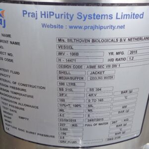 100 liter tank in Acid-proof 316