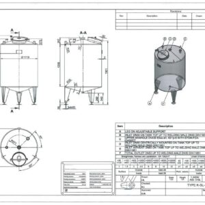 1330 liter tank in Acid-proof 316