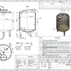 1330 liter tank in Acid-proof 316
