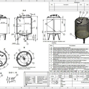 1330 liter tank in Acid-proof 316