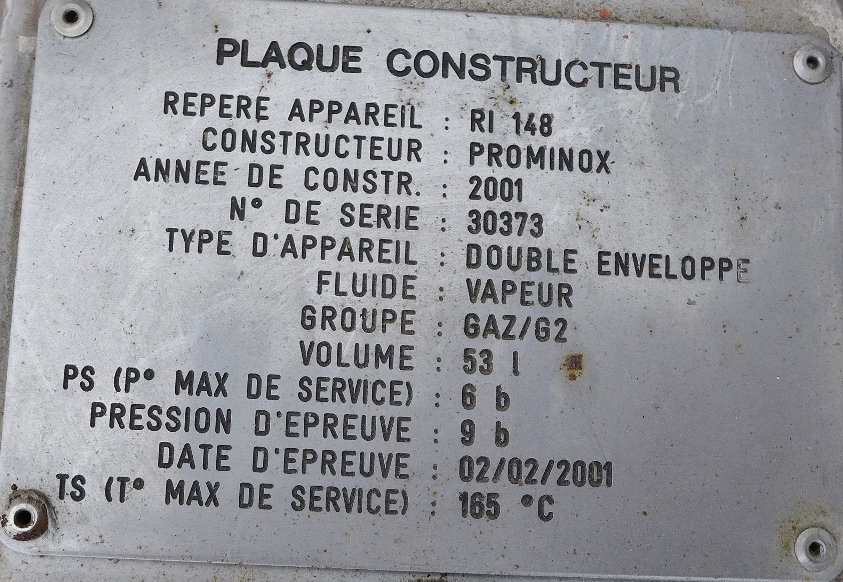 1855 liter tank in Acid-proof 316
