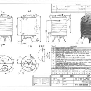 2000 liter tank in Acid-proof 316