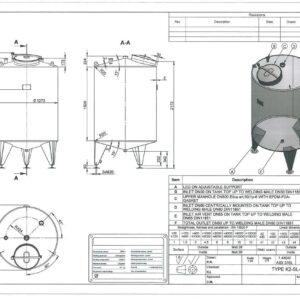 2000 liter tank in Acid-proof 316