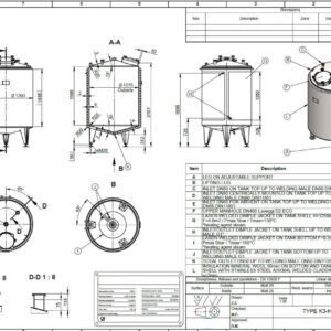2000 liter tank in Acid-proof 316