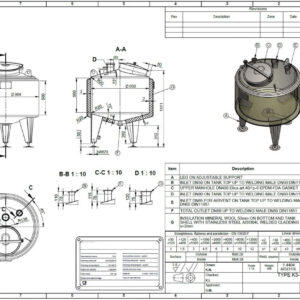 340 liter tank in Acid-proof 316