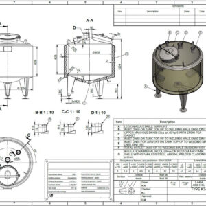 520 liter tank in Acid-proof 316