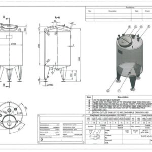 540 liter tank in 304 stainless steel