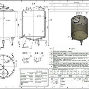 2000 liter tank in Acid-proof 316