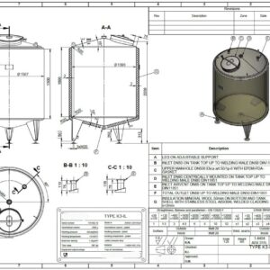 2500 liter tank in Acid-proof 316