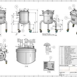50 liter tank in Acid-proof 316